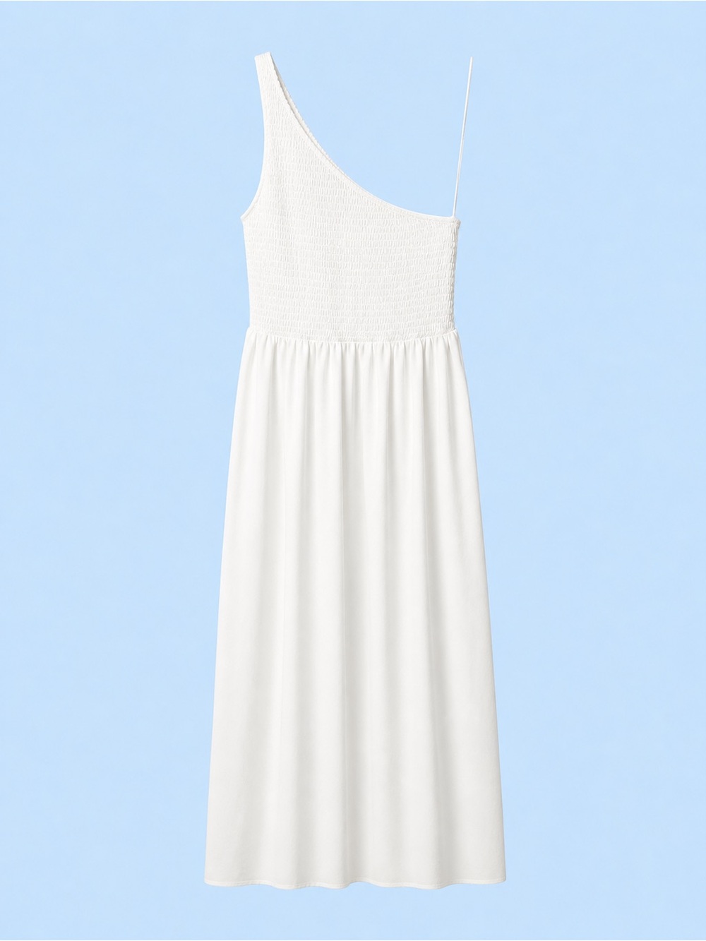 Massimo Dutti One-Shoulder White Maxi Dress